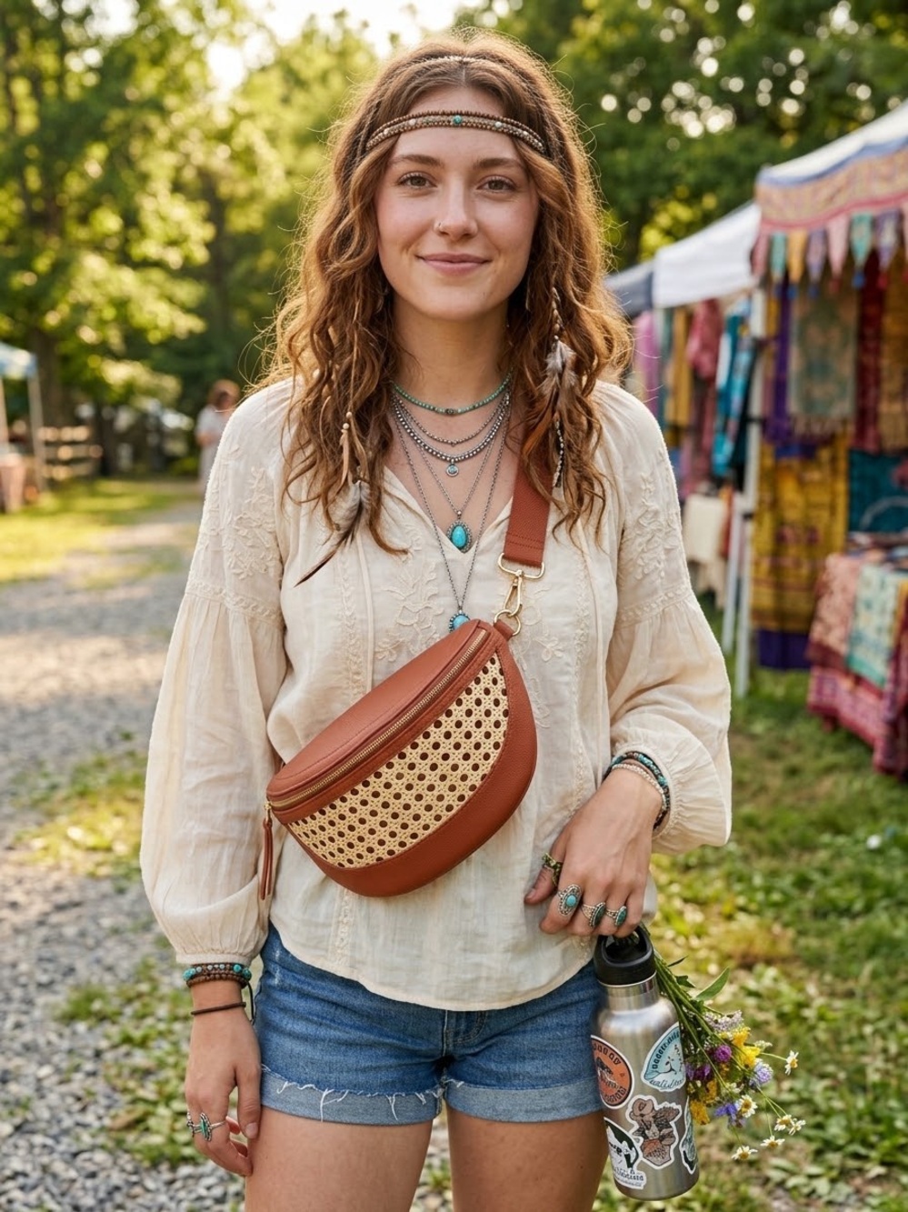 Brand New Universal Thread Rattan Fanny Pack Fall Boho